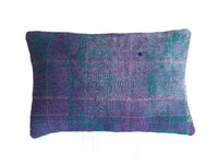 Sari pillowcase 60x40 in vintage boho style with colorful patterns in navy, yellow and pink as well as ethnic Indian inspired embroidery/lines on a unique sari pillow look