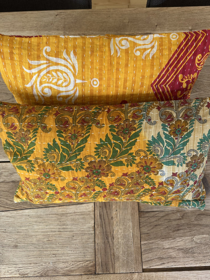 Kantha Duo 04 – 2 Sari pudebetræk 30×50 – Quote Copenhagen