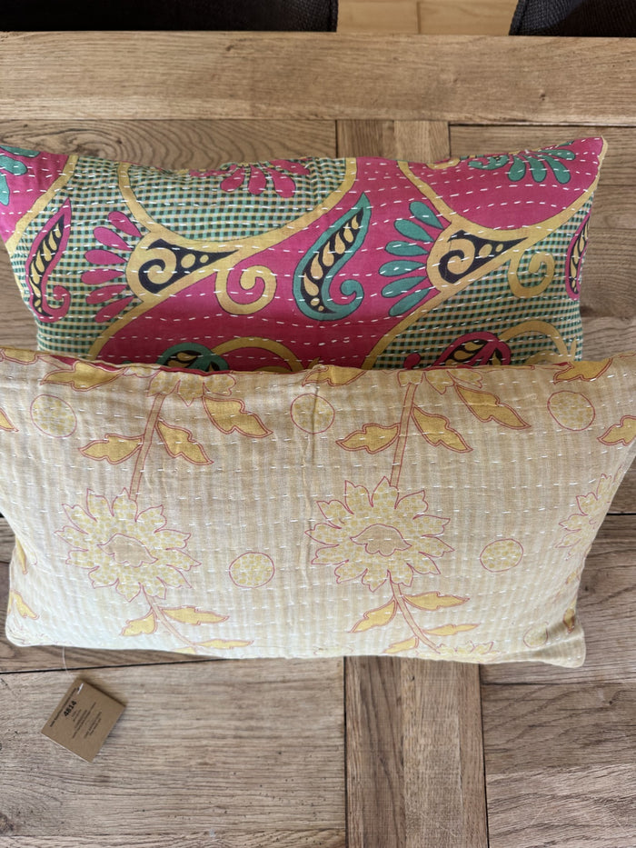 Kantha Duo 07 – 2 Sari pudebetræk 30×50 – Quote Copenhagen