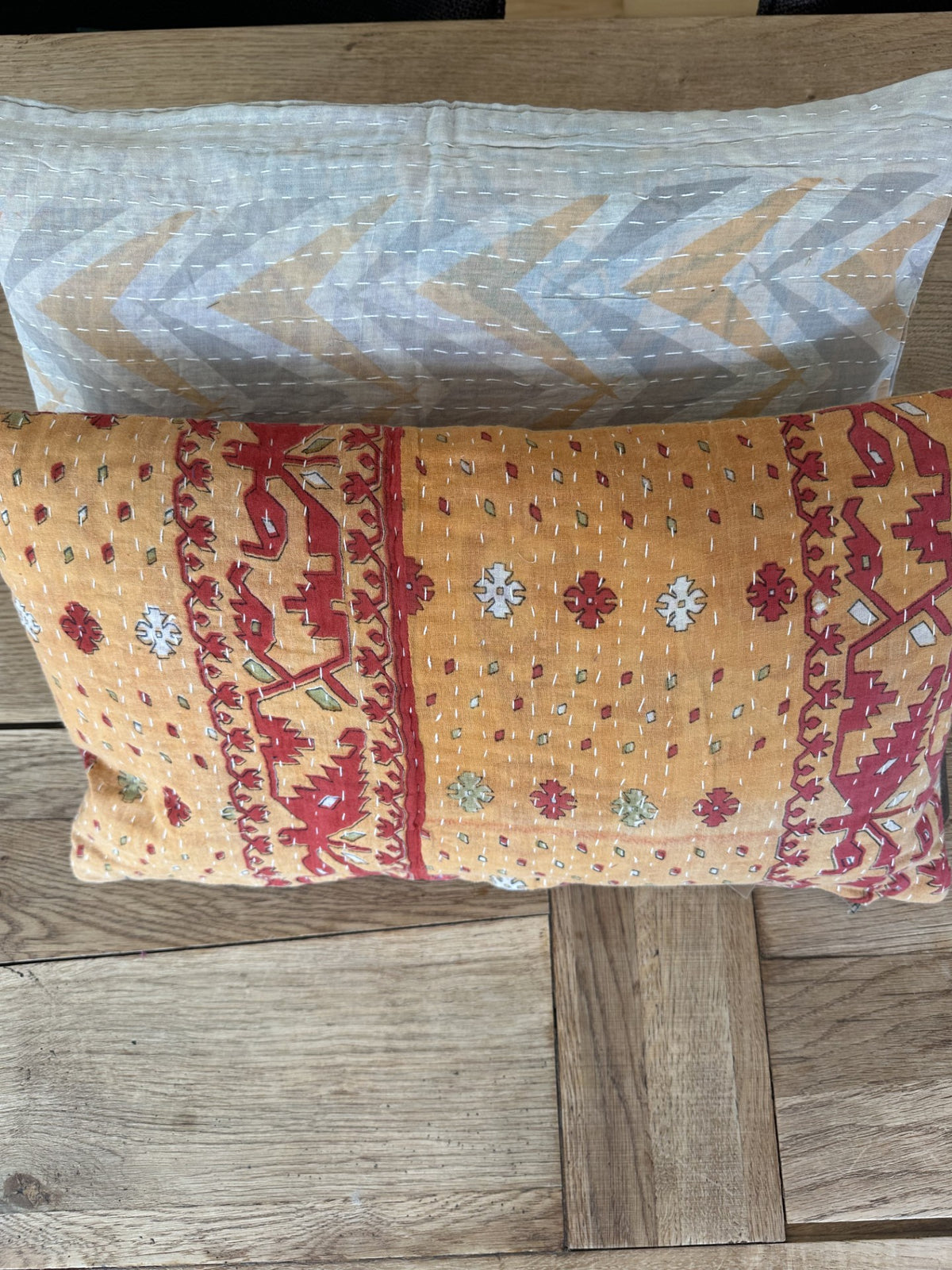 Kantha Duo 12 – 2 Sari pudebetræk 30×50 – Quote Copenhagen