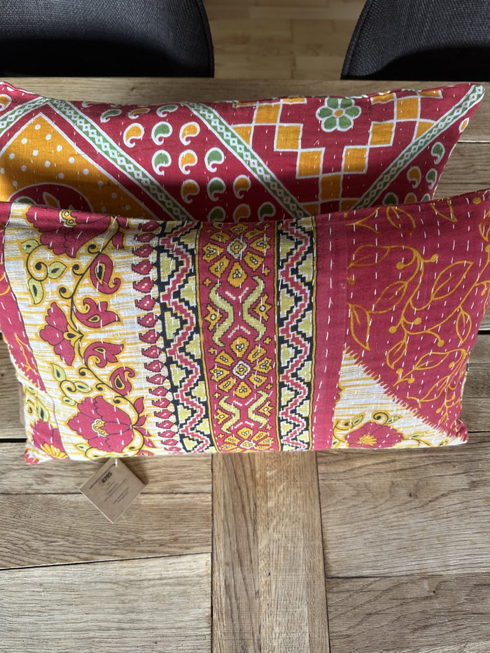 Kantha Duo 21 – 2 Sari pudebetræk 30×50 – Quote Copenhagen