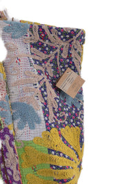 Farverig vintage Kantha strandtaske med blomsterbroderi og håndlavede quiltede tekstildetaljer