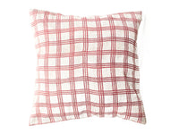 Sari pillowcase 50x50 with white base and red checkered patterns in vintage/Indian style - sari pillow, bohemian and unique Indian pillowcase
